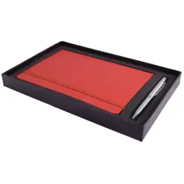 Flexi Notebook & Pen Set Red-Silver