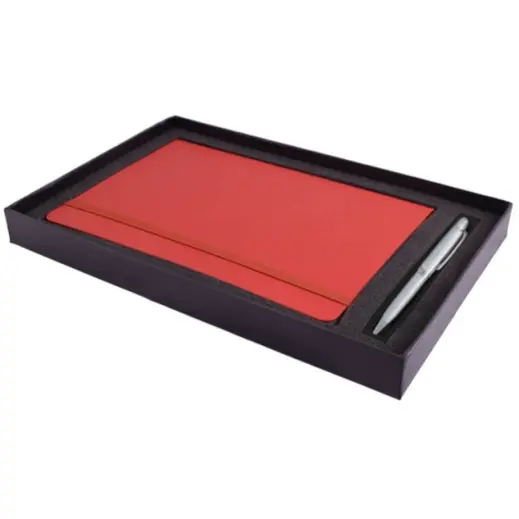 Flexi Notebook & Pen Set Red-Silver