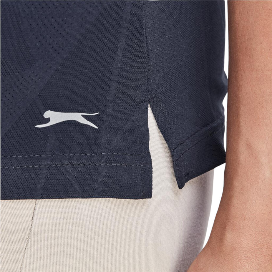 Ladies Motif Golf Shirt Close Up Logo