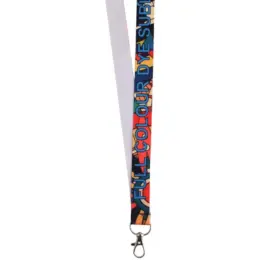 Glossy Polyester Dye Sub Lanyard With Lobster Ring - Single Side Print image