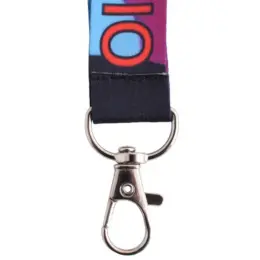 Glossy Polyester Dye Sub Lanyard With Lobster Ring - Double Side Print Close Up