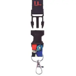 Glossy Polyester Dye Sub Lanyard With Buckle & Lobster Ring - Double Side Print Clip