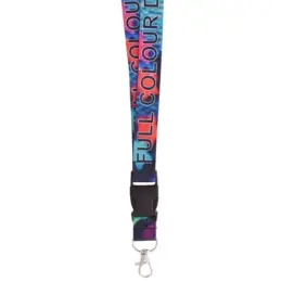Glossy Polyester Dye Sub Lanyard With Buckle & Lobster Ring - Double Side Print image