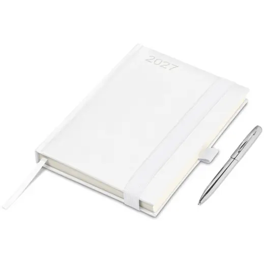Altitude Advantage A5 2027 Diary & Cypher Pen Set Solid White