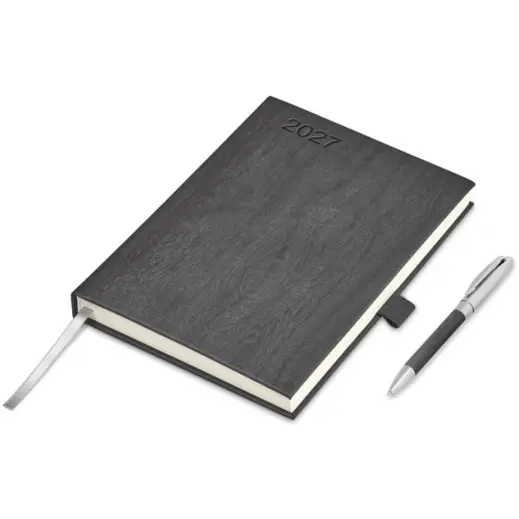 Altitude Oakridge A5 2027 Diary & Pen Set Grey
