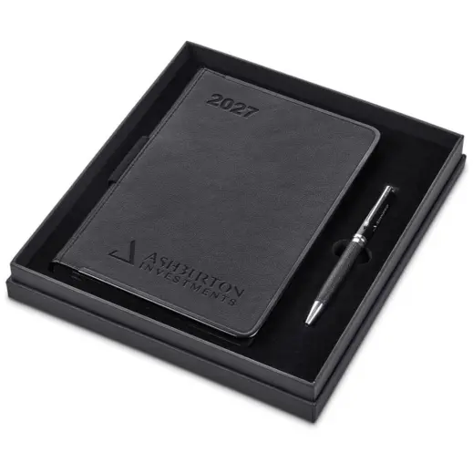 Alex Varga Solidarity A5 2027 Diary & Pen Set Gift Box Open Branded