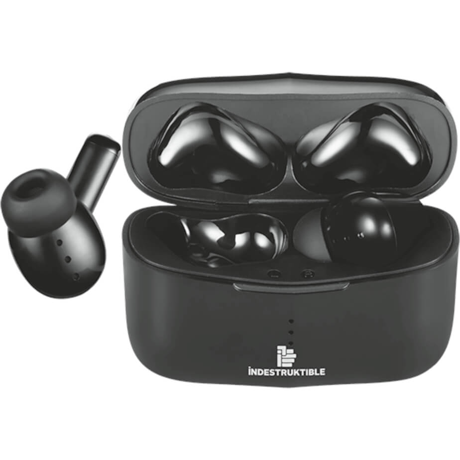 TWS Stem Earphone with Charging Case Black Display