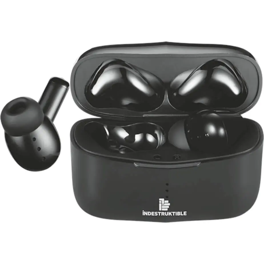 TWS Stem Earphone with Charging Case Black Display