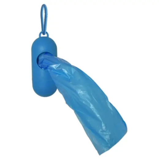 Biodegradable Dog Poop Bags & Holder Light Blue Bag