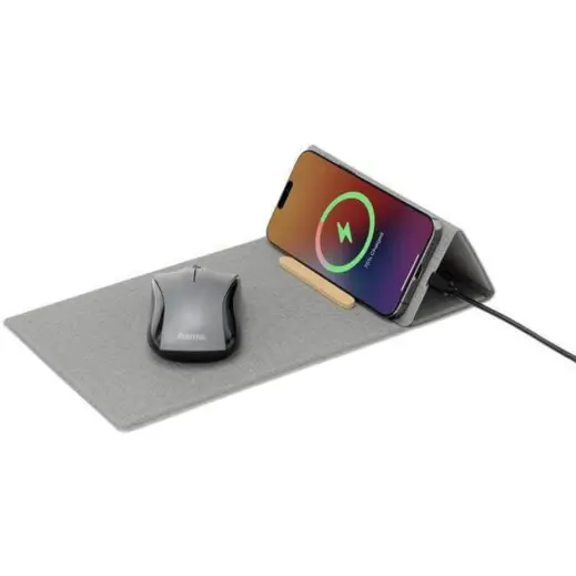Blace Change Zero Recycled PU15W Wireless Mousepad & Desk Organiser Grey Display