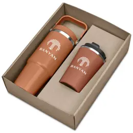 Kooshty Waikos Drinkware Gift Set Burnt Orange Branded Open Image