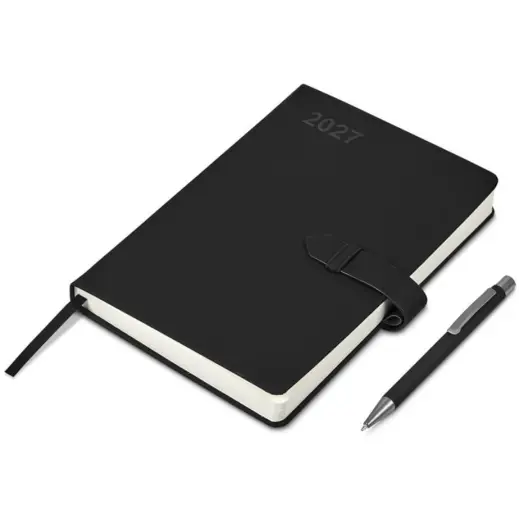 Altitude Enterprise A5 2027 Diary & Omega Pen Set Black