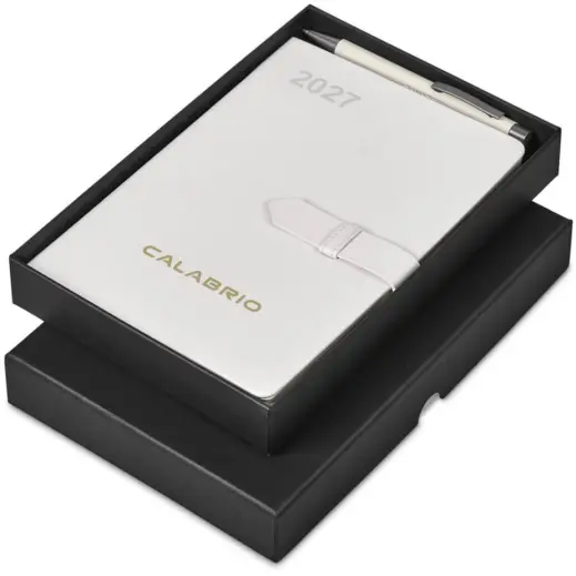 Altitude Enterprise A5 2027 Diary & Omega Pen Set Cream Gift Box Branded