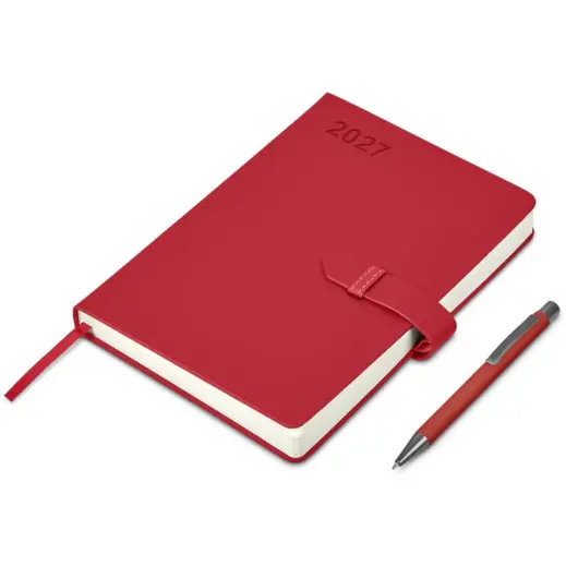 Altitude Enterprise A5 2027 Diary & Omega Pen Set Red