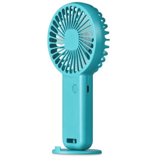 Altitude Celestia Rechargeable Handheld Mini USB Fan Turquoise Display