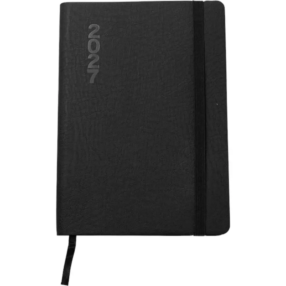 2027 Soft Touch Square A5 Diary Black