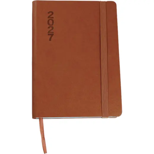 2027 Soft Touch Square A5 Diary Tan