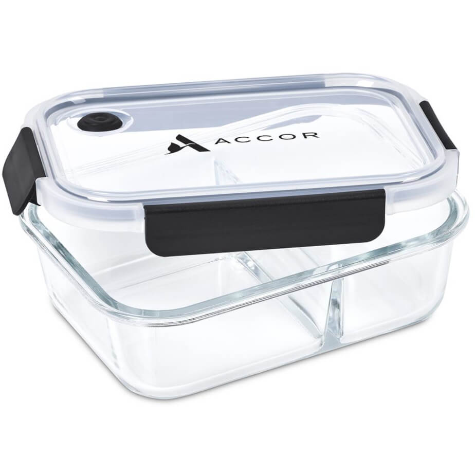 Serendipio Fairford Glass Lunch Box Branded Open