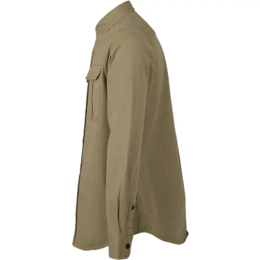 Heritage Double Pocket Shacket Khaki Side