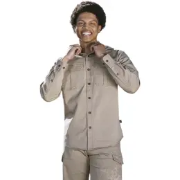 Heritage Double Pocket Shacket Model Image