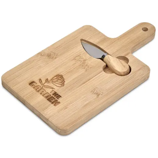 Okiyo Kanteika Bamboo Cheese Board Set Branded