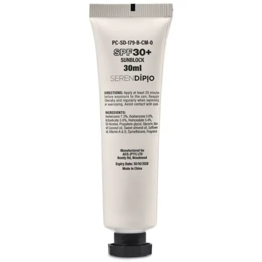 Serendipio Veloura SPF 30 Sunblock Back