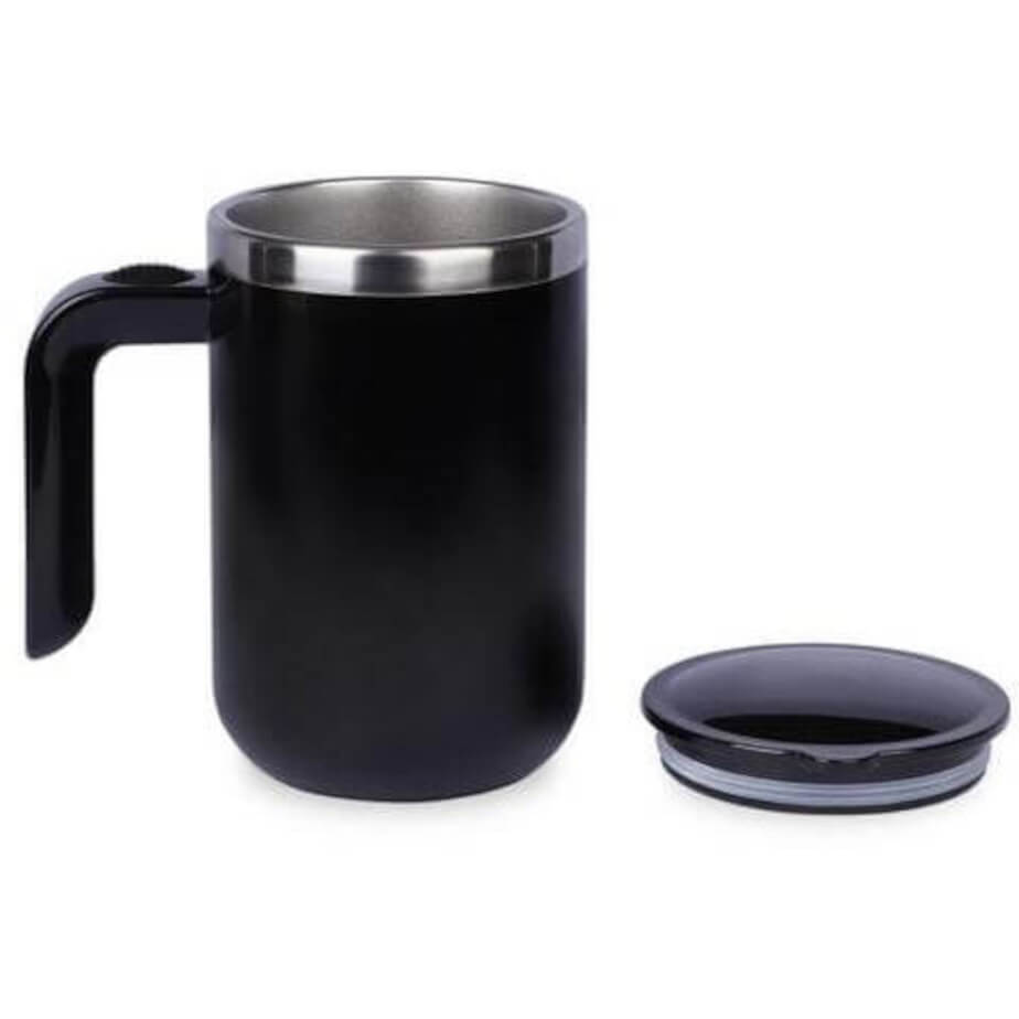 Caffe Hans Larsen Auto-Stirring Coffee Mug Black Open