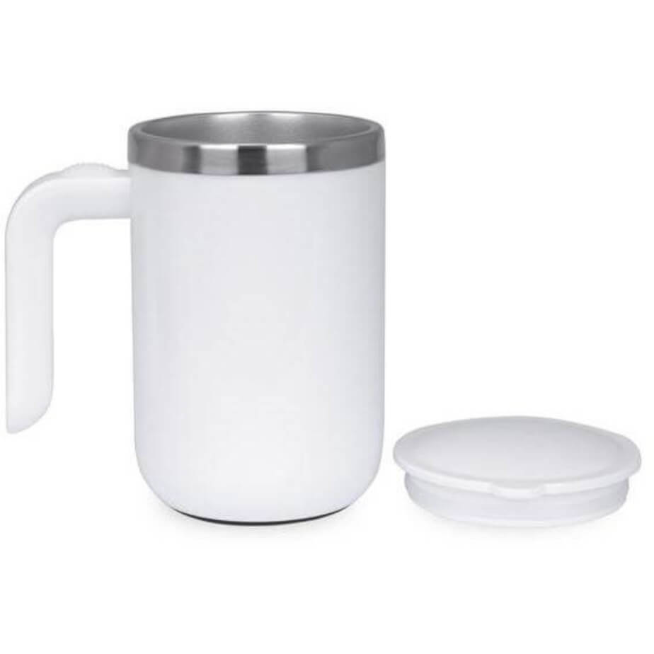 Caffe Hans Larsen Auto-Stirring Coffee Mug White Open