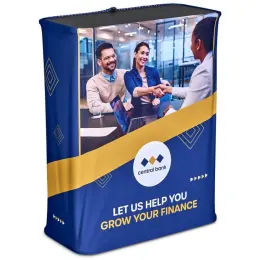 Pop-Up Hydraulic Fabric Counter Branded Angle Image