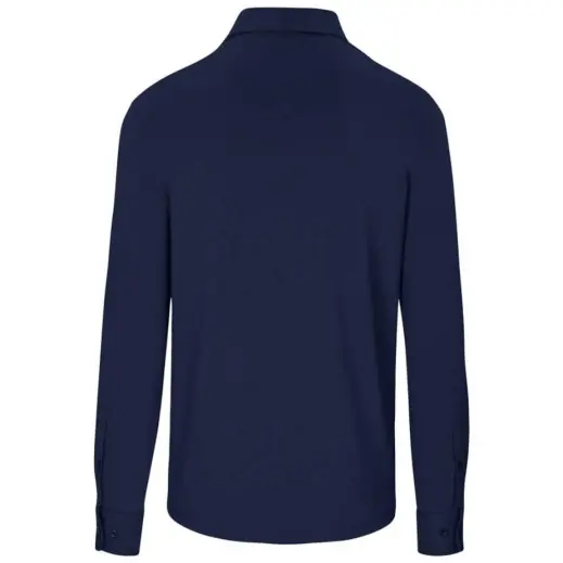 Mens Long Sleeve Alex Varga Cronus Knitted Shirt Navy Back
