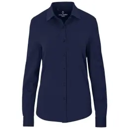 Ladies Long Sleeve Alex Varga Cronus Knitted Shirt Navy Front