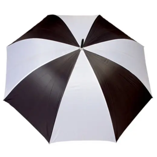 Medium Golf Umbrella - EVA Handle Black-White Open