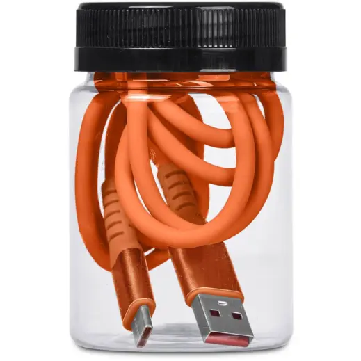 Altitude Capsit Fast Charge USB-A to Type-C Charging Cable in Jar Orange Jar