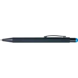 Matte Black Coated Ballpoint Pen Light Blue Image
