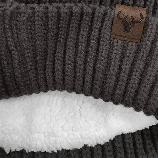 Arctic Beanie Brown Close Up
