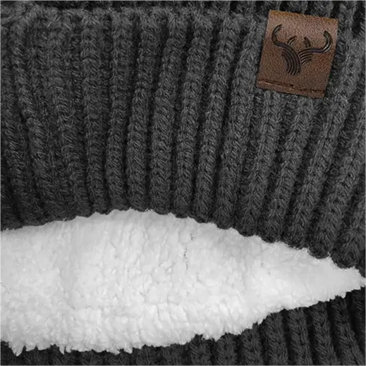 Arctic Beanie Charcoal Close Up