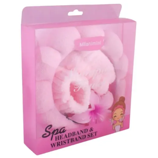 Spa Headband, Wristband & Hair Clip Set Box