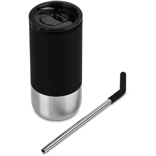 Kooshty Cheerio Double Wall Tumbler & Straw Black Display