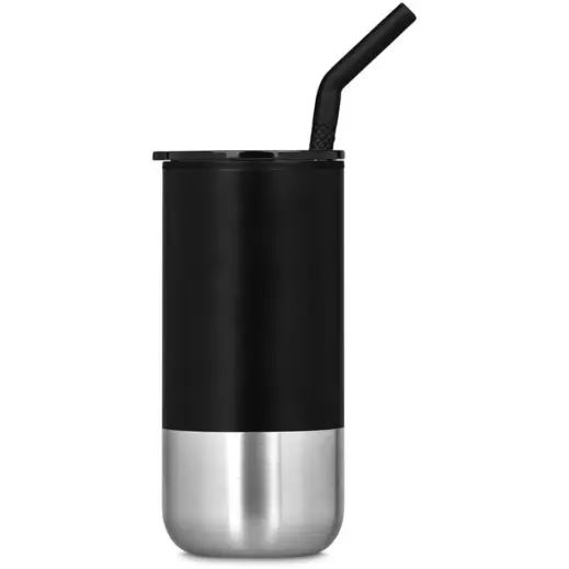 Kooshty Cheerio Double Wall Tumbler & Straw Black Front