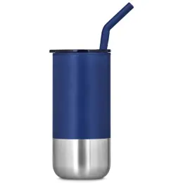 Kooshty Cheerio Double Wall Tumbler & Straw Navy Front