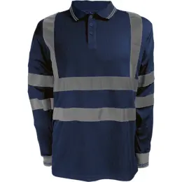 Barron Long Sleeve Reflective Golfer With Tape Navy