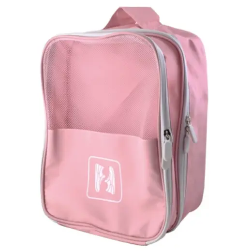 Travel Footwear Organiser Bag Pink Angle