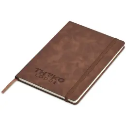 Serendipio Keystone A5 Hard Cover Notebook Brown Branded Image