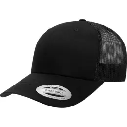 Retro Trucker Cap Adjustable Fit Black Angle