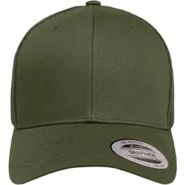Retro Trucker Cap Adjustable Fit Olive Front