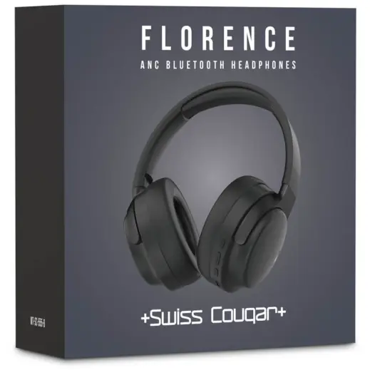 Swiss Cougar Florence Active Noise Cancelling Bluetooth Headphones Black Gift Box
