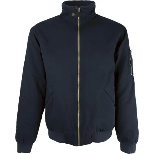 Mens Cotton Bomber Sherpa-Lined Jacket Navy
