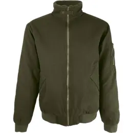 Mens Cotton Bomber Sherpa-Lined Jacket Olive