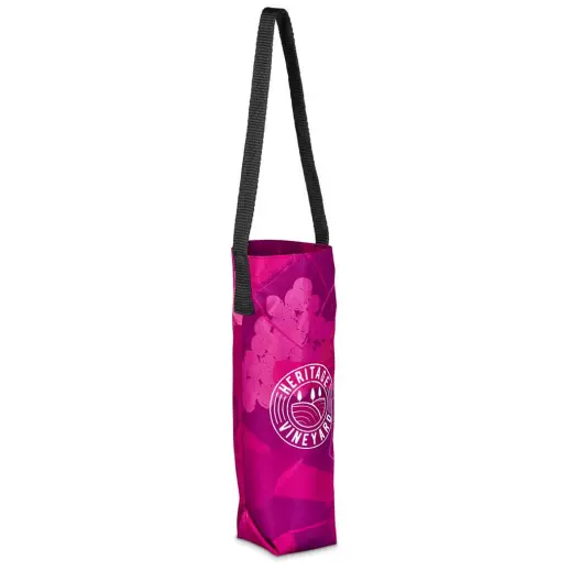 Hoppla Cellaro Polyester Wine Bottle Gift Bag Branded Angle
