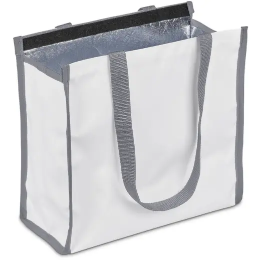 Hoppla Novaya Small Polyester Tote Cooler Bag Grey Open